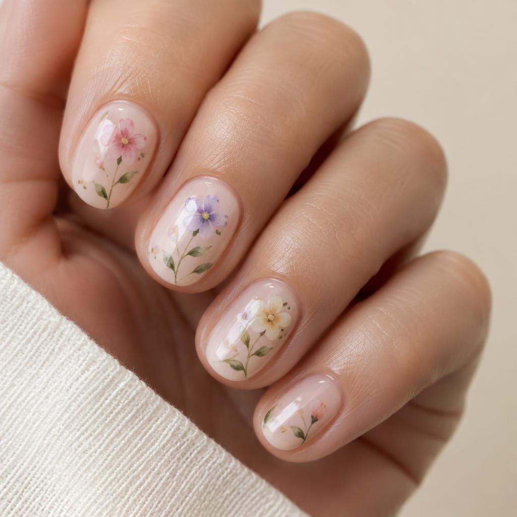 Floral nail art
